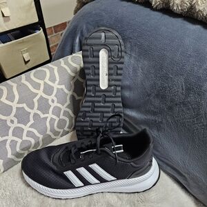Adidas Men’s Black Running Shoes with White Stripes